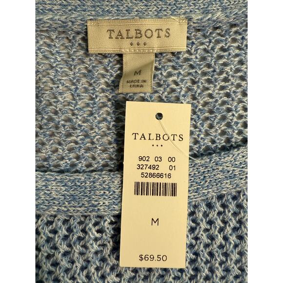 Talbots Light Blue Knit Sweater 3/4 Sleeve Size MEDIUM - Picture 9 of 10